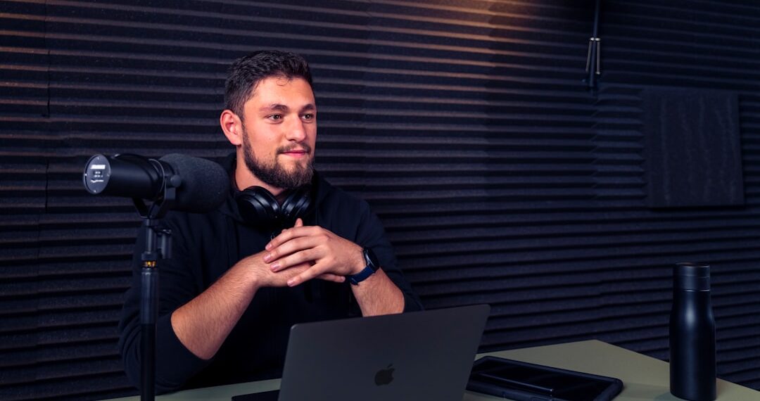 Podcast host waiting for answer